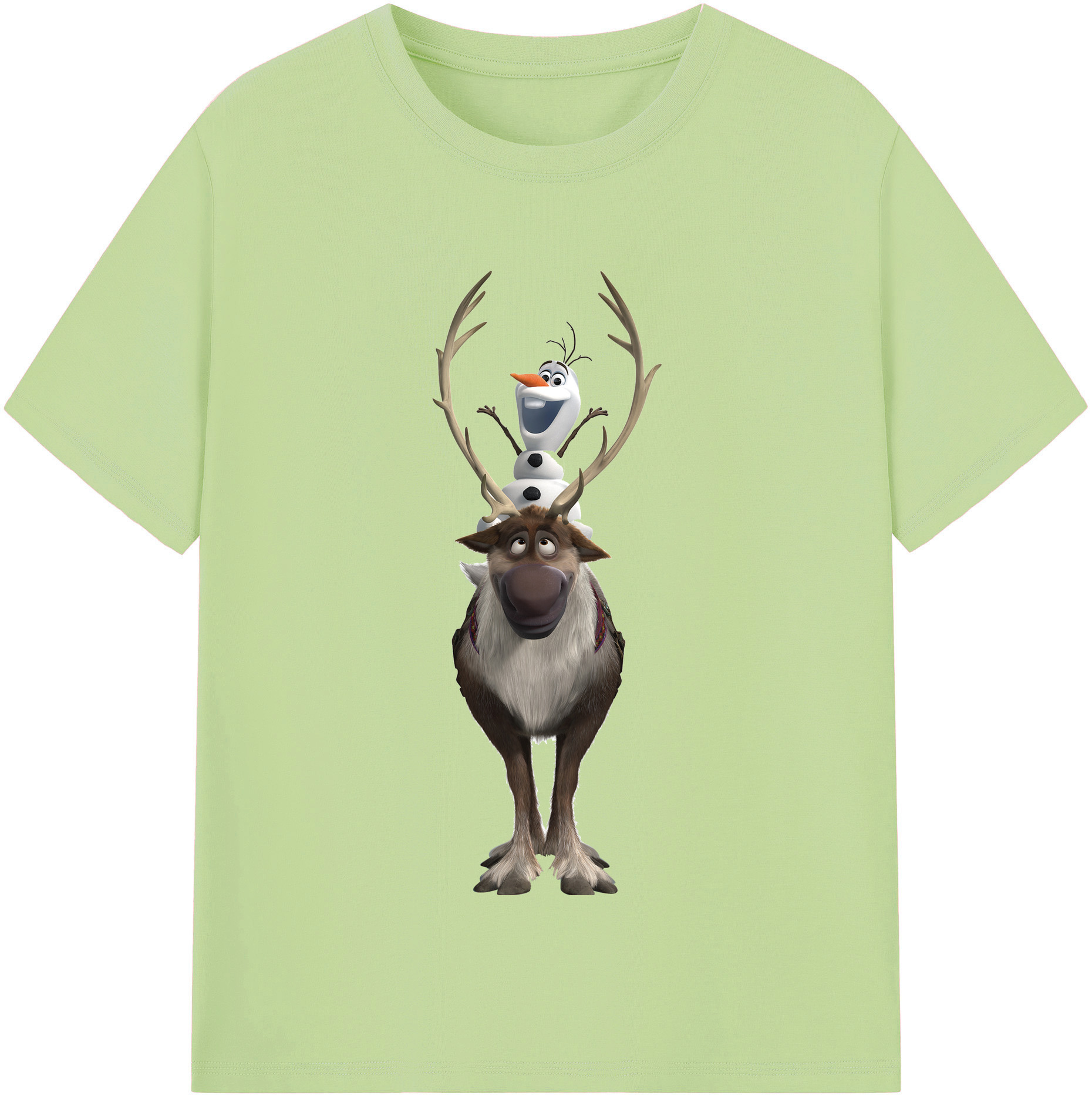 （画像用） アナと雪の女王 アンナ エルサ Frozen Anna Elsa 綿100％半袖Tシャツ（フロントプリント）